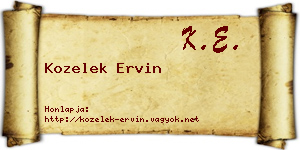 Kozelek Ervin névjegykártya