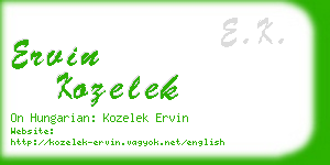 ervin kozelek business card